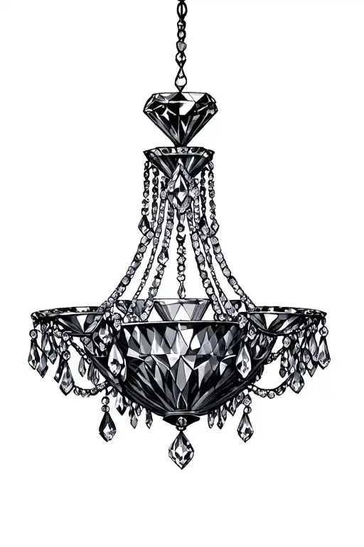 diamonds and chandelier design tattoo design idea