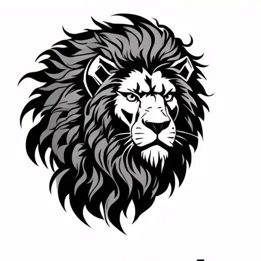 lion viking warrior tattoo design idea