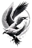 Libra and Pheonix bird rising tattoo design idea