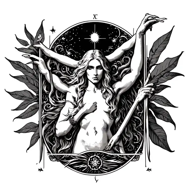 strength tarot card tattoo design idea