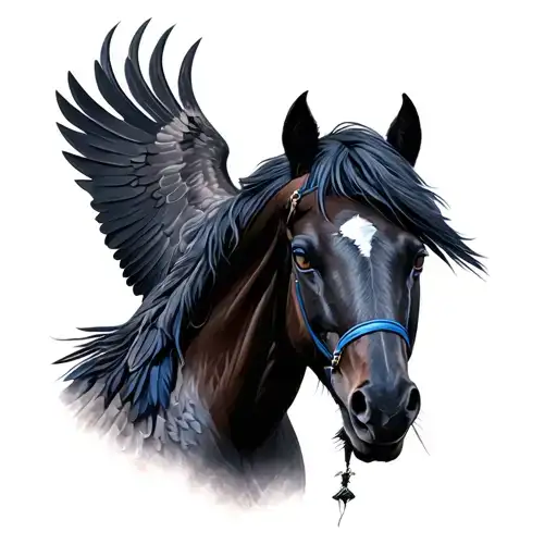 raven, wild mustang horse, book, live a thousand lives, dream a thousand dreams  tattoo design idea