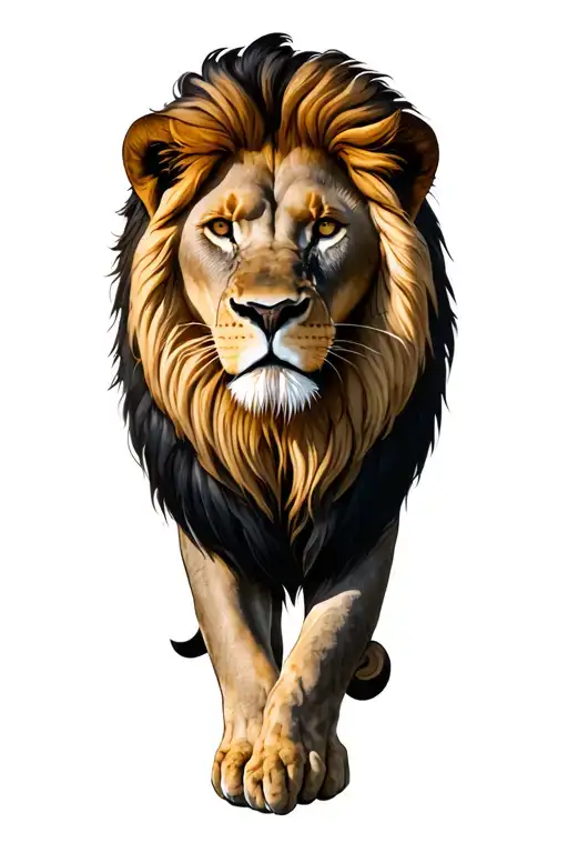 Love And aggresive Lion that simbolize freedom tattoo design idea
