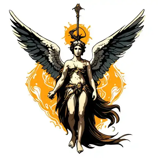 archangel Raphael tattoo design idea