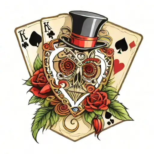 Roulette, 28 with the ball on, playing cards full house, Ava written on the ace card, barn owls eyes, red rose, old scho tattoo design idea
