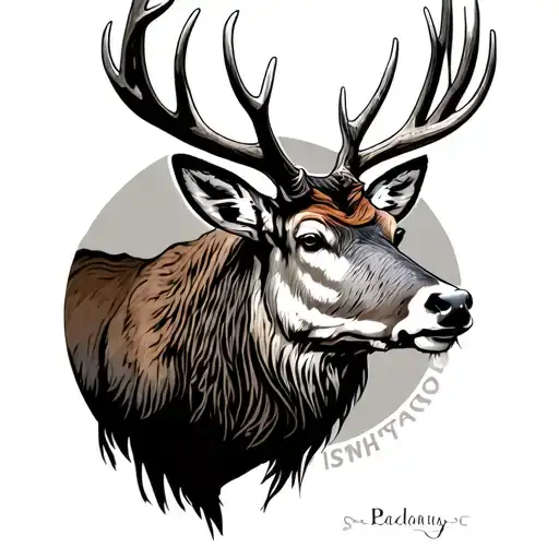 Scottish Stag tattoo design idea