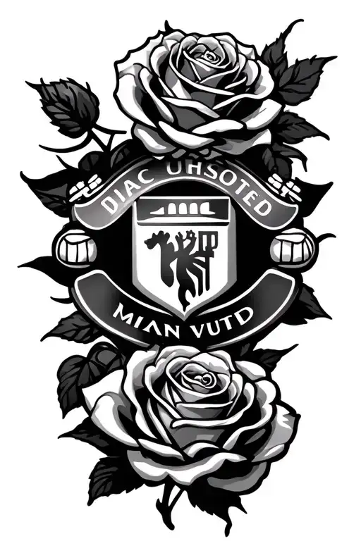 roses man Utd tattoo design idea