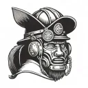Coal miner helmet with a dollar sign incorporated into the design tattoo design idea