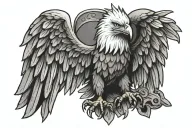 polish eagle flying tattoo design idea