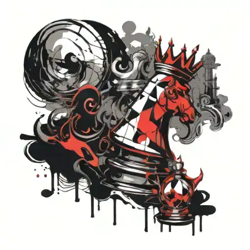 king chess piece tattoo design idea