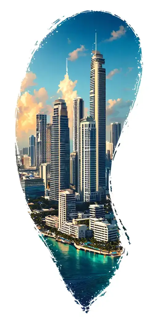 Miami skyline tattoo design idea