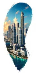 Miami skyline tattoo design idea