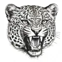 angry leopard tattoo design idea