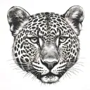 angry leopard tattoo design idea