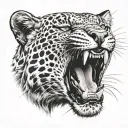 angry leopard tattoo design idea