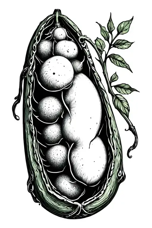 single baby pea in a peapod tattoo design idea