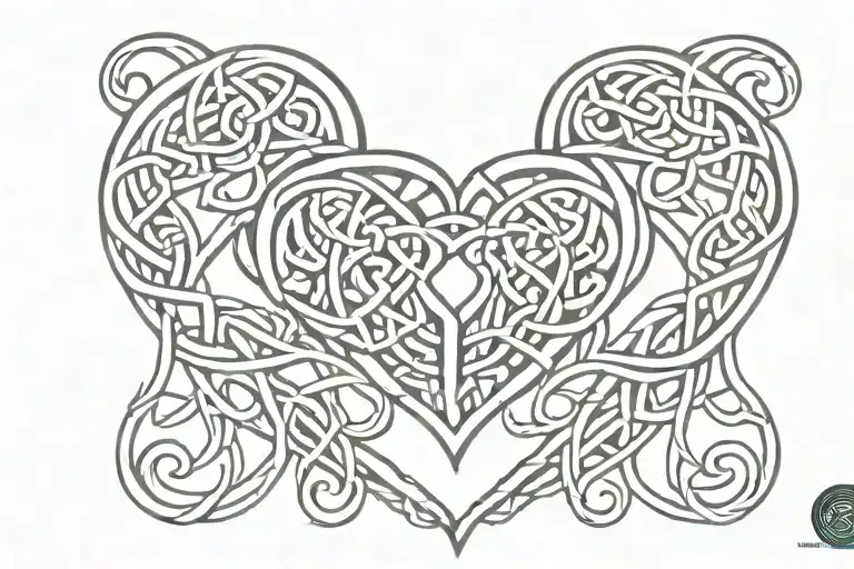 celtic thorny heart shaped lock tattoo design idea