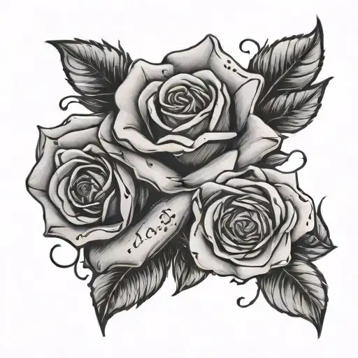 black and white roses and bible verse tattoo on forearm tattoo design idea