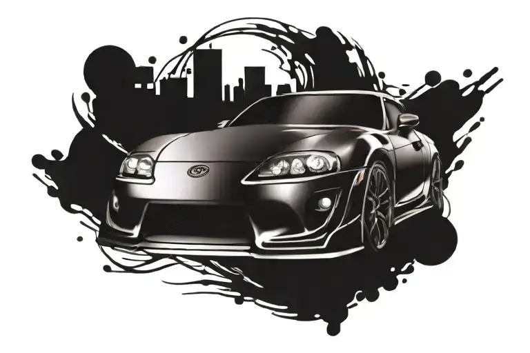Toyota Supra tattoo design idea