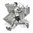 Berlin marathon runner crossing tattoo design idea