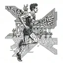 Berlin marathon runner crossing tattoo design idea