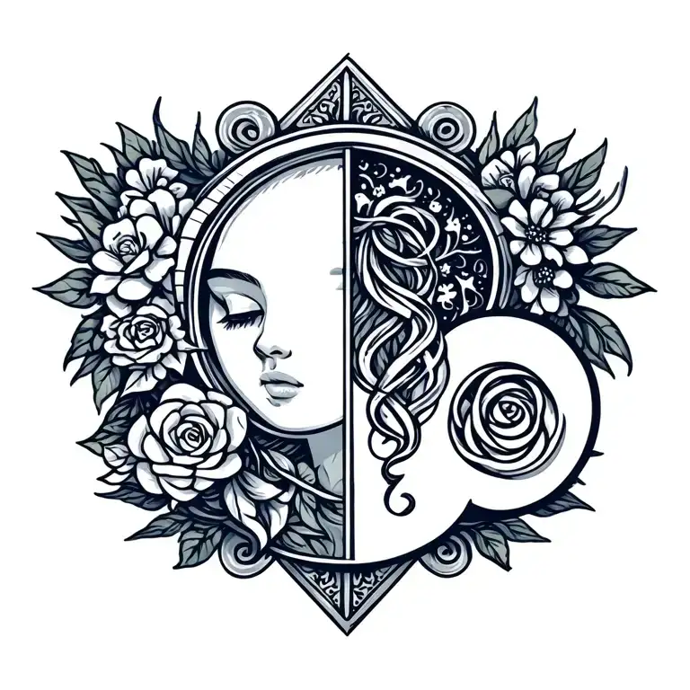 adoption symbol with Virgo cancer and gemini tattoo design idea