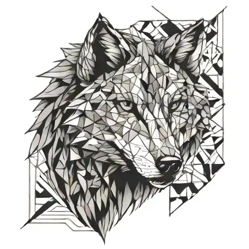 wolf face tattoo design idea