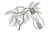 light bulb with rowan tree tattoo design idea
