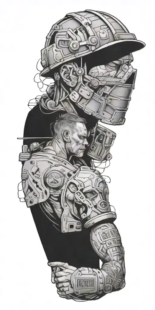 concrete construction for dad tattoo design idea