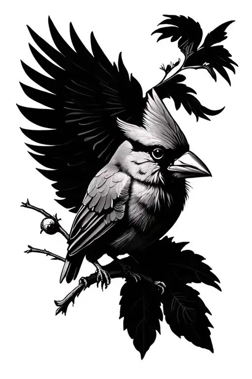 simple, in memory of someone, able to add on later, cardinal bird, veteran tattoo design idea