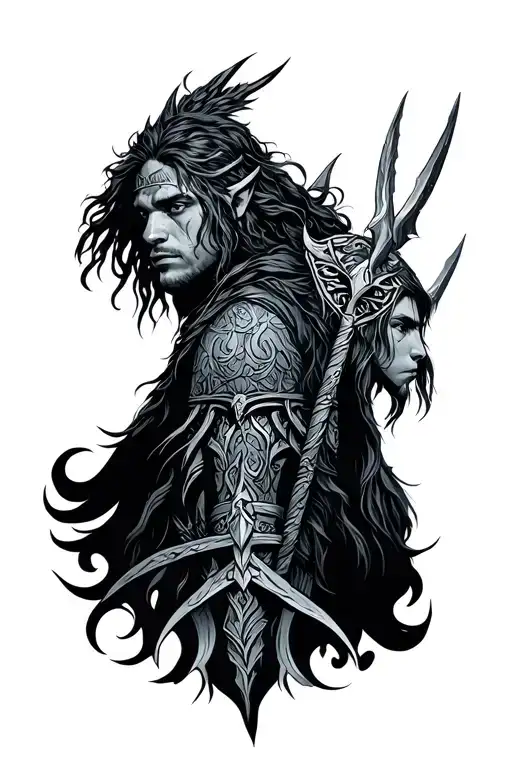 the children of loki norse mythology tattoo design idea