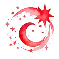 eating disorder tattoo recovery moon and stars forming color red  tattoo design idea