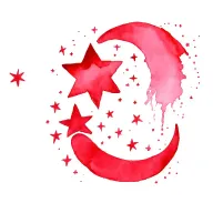 eating disorder tattoo recovery moon and stars forming color red  tattoo design idea