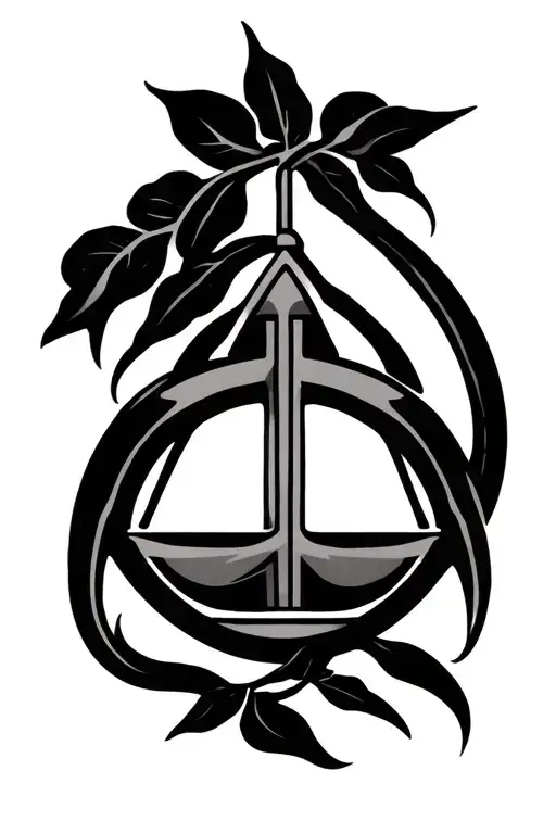 libra symbol, peace of mind, solitude, balance, minimalist, geometric, thin lines only tattoo design idea