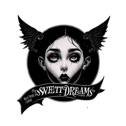 it's so hard to have sweet dreams when im such a nightmare  tattoo design idea