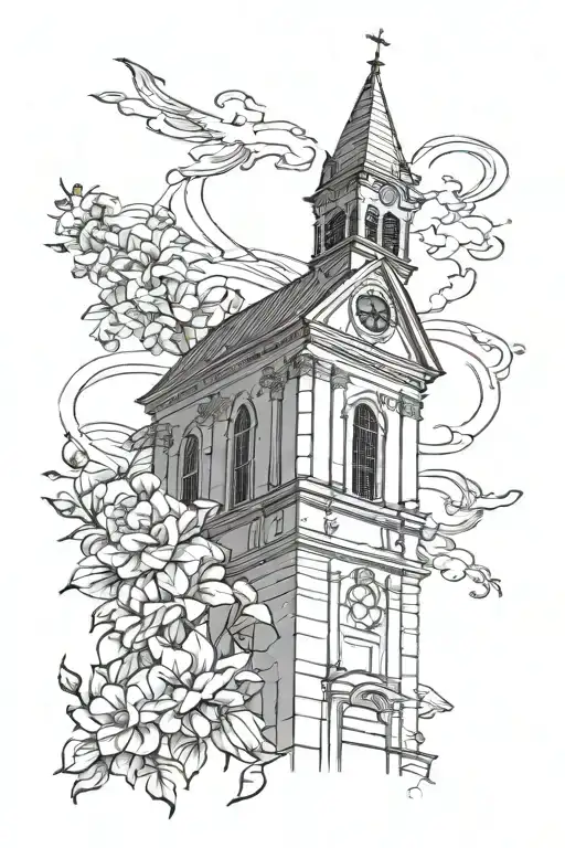 Church Steeple on forearm tattoo tattoo design idea