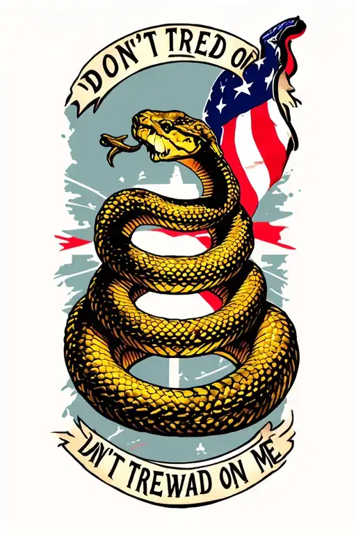 don't tread on me snake patriot yellow 2nd amendment tattoo design idea