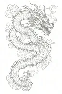 Chinese dragon with smoke and spine tattoo tattoo design idea