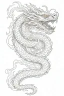 Chinese dragon with smoke and spine tattoo tattoo design idea