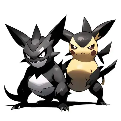 gengar, litten, alakazam, raichu, ursiring tattoo design idea