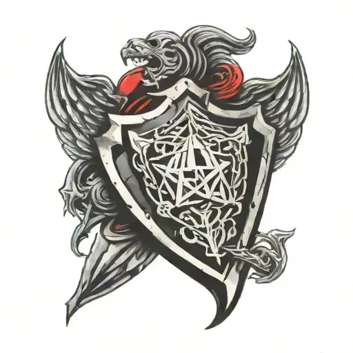 Judas Priest Invincible Shield tattoo design idea