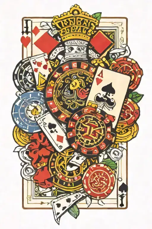 casinoTexas Holdem poker cards and chips forming tattoo design idea