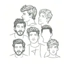 one direction band tattoo design idea