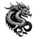 aztec god quetzalcoatl fighting demons tattoo design idea