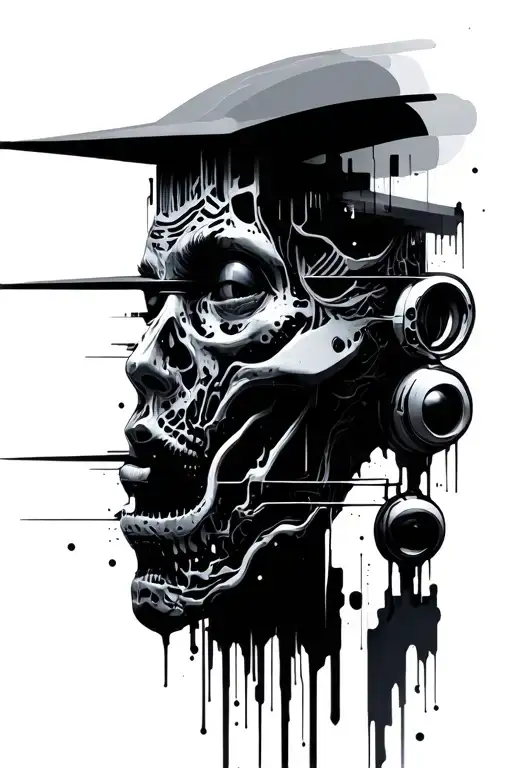 glitches humanoids tattoo design idea