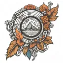  line drawing where one half represents chile and the other norway tattoo design idea