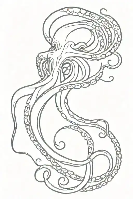 Mad octopus big tentacles tattoo design idea