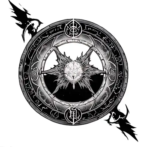 cercle transmutation circle yu gi oh tattoo design idea