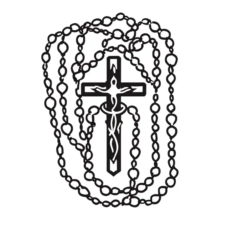 rosary beads tattoo design idea