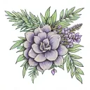 lavender, rosemary, eucalyptus leaves tattoo design idea