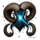 aries intertwined with sagittarius and  gemini constellation symbols tattoo design idea